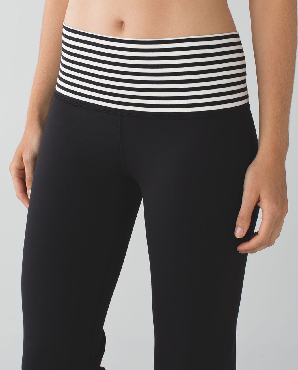 Lululemon Groove Pant II (Roll Down - Regular) - Black / Narrow Bold Stripe Black Angel Wing