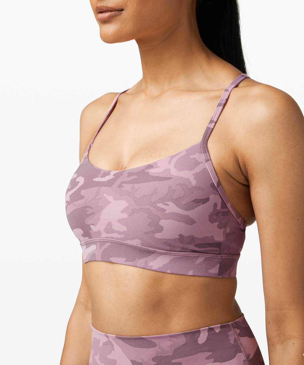 Lululemon Flow Y Bra Nulu *Light Support, B/C Cup - Incognito Camo Pink Taupe Multi