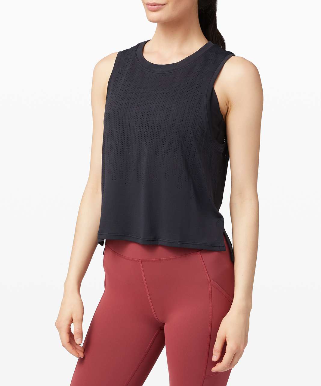 Lululemon Train to Be Tank - Rain Stripe Black