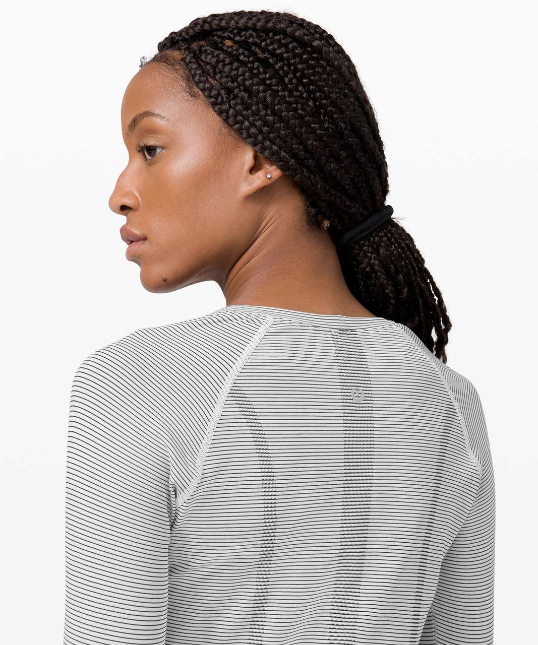 Lululemon Swiftly Tech Long Sleeve 2.0 - Tempo Stripe White / Black