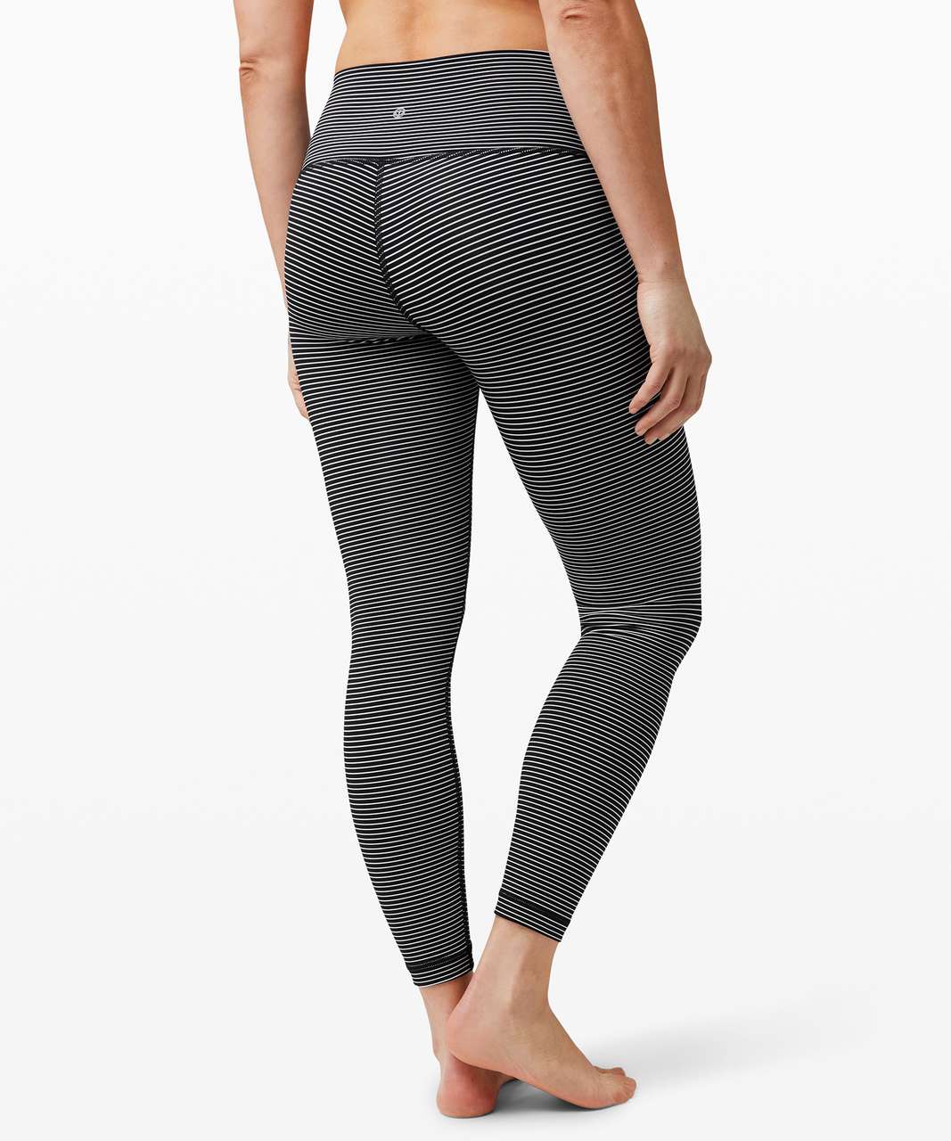 Lululemon size 6 black/gray Striped high waist leggings