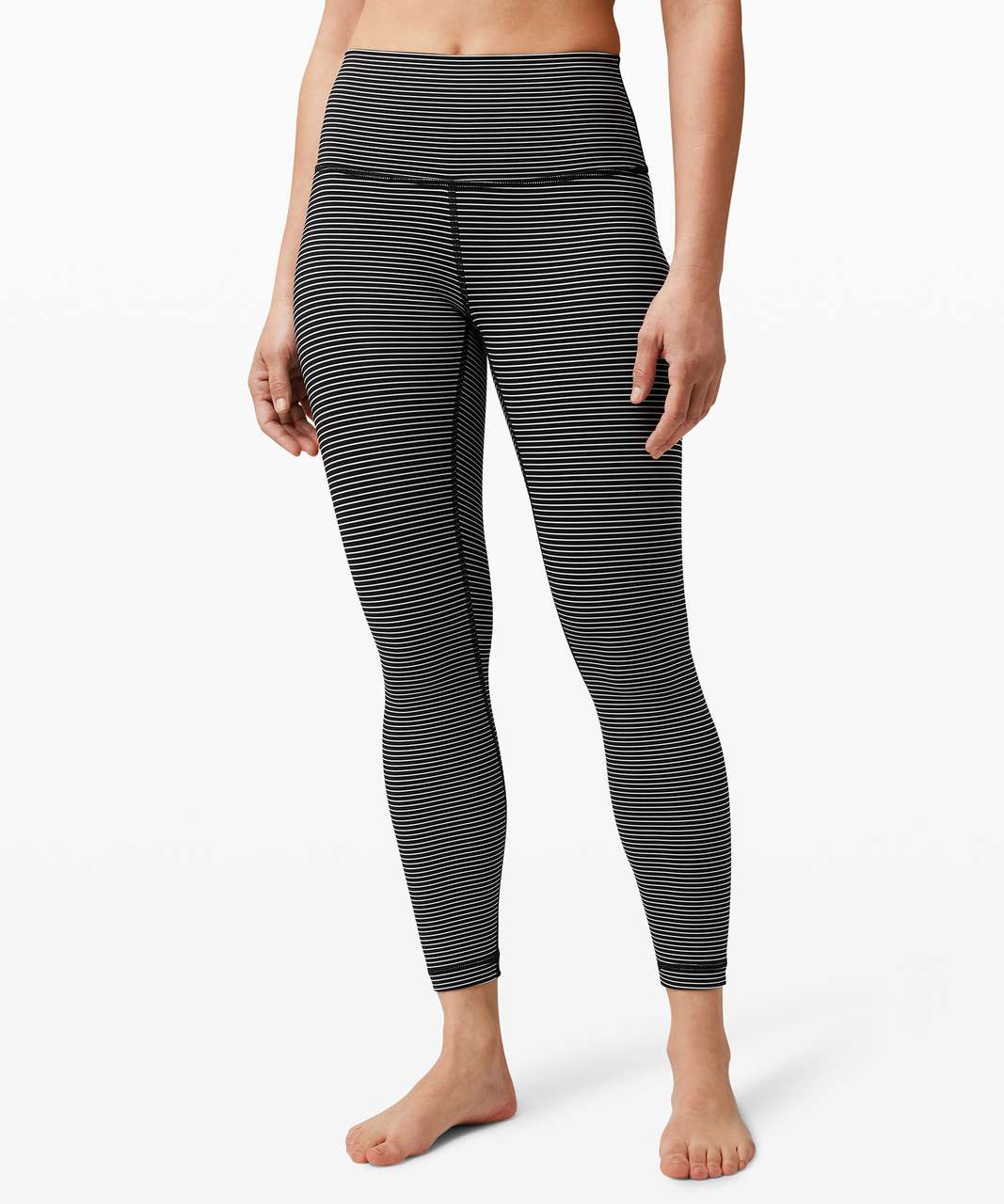 lululemon black white striped leggings