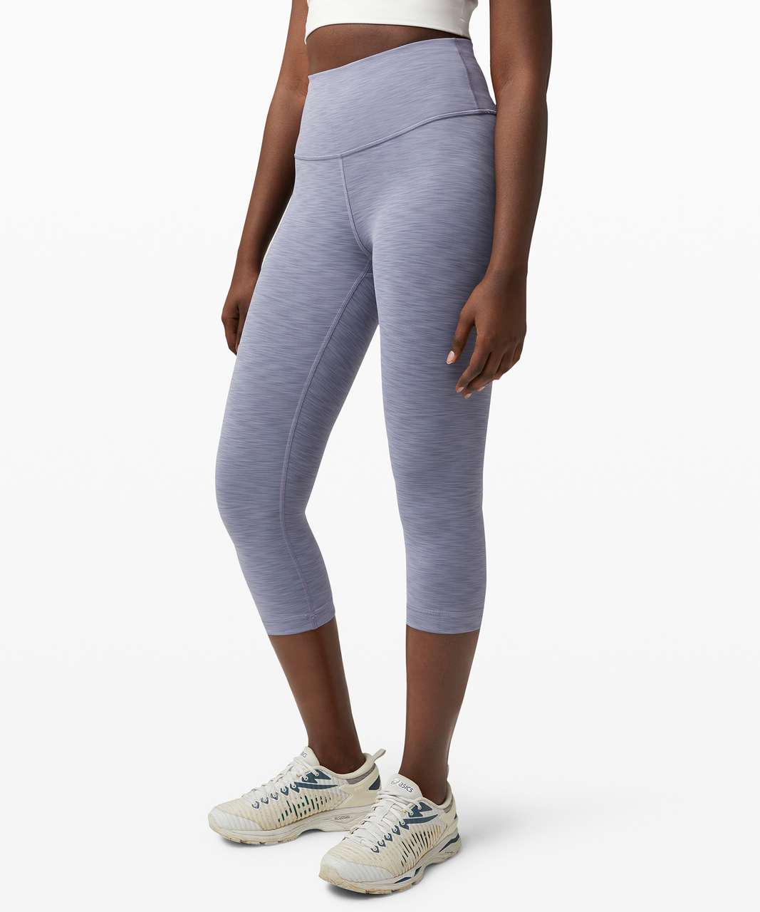 Lululemon Wunder Train High-Rise Crop 21 - Heathered Peri Purple - lulu  fanatics