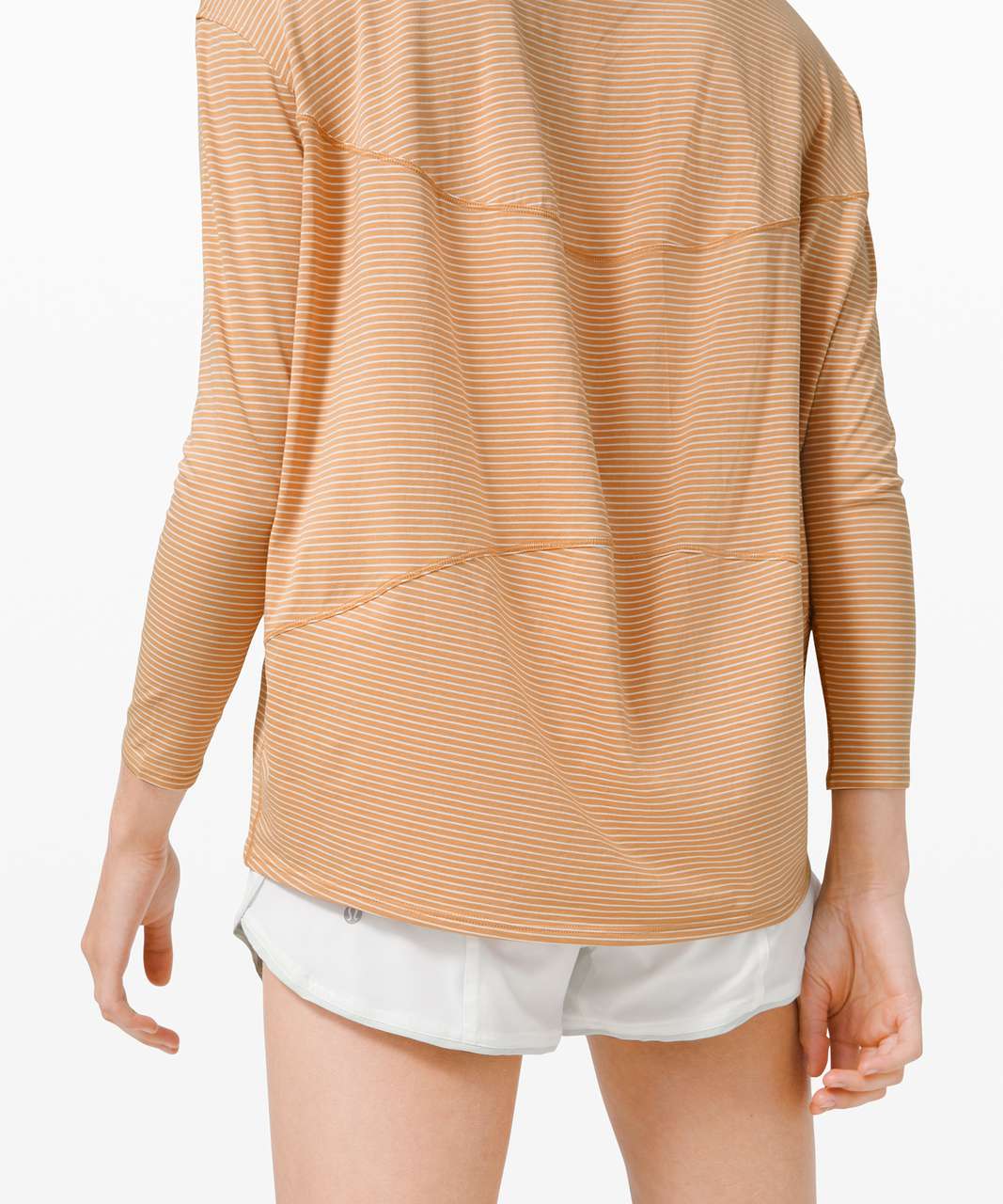 Lululemon Back In Action Long Sleeve - Hype Stripe Beech Wood White