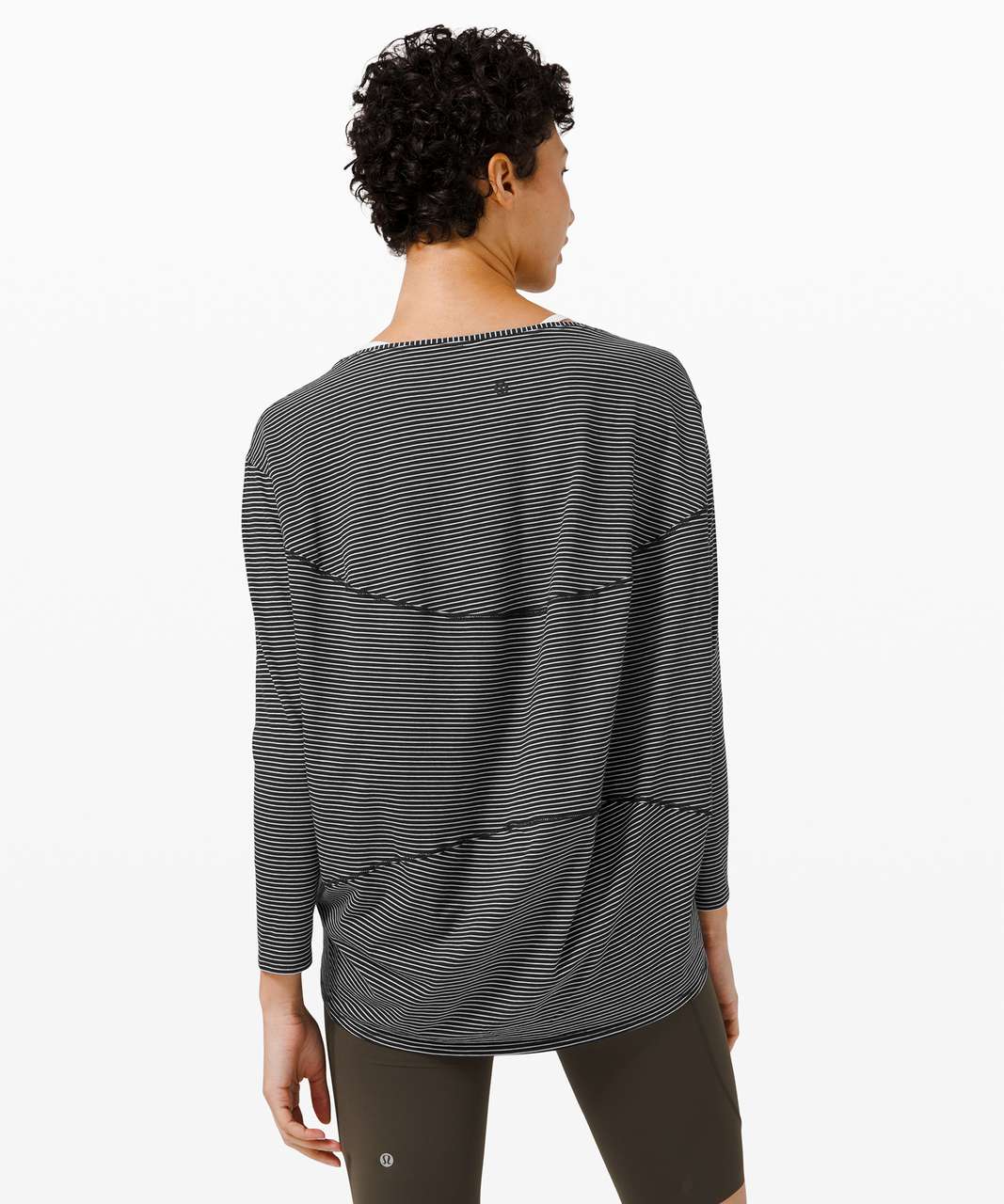 Lululemon Back In Action Long Sleeve - Hype Stripe Black White