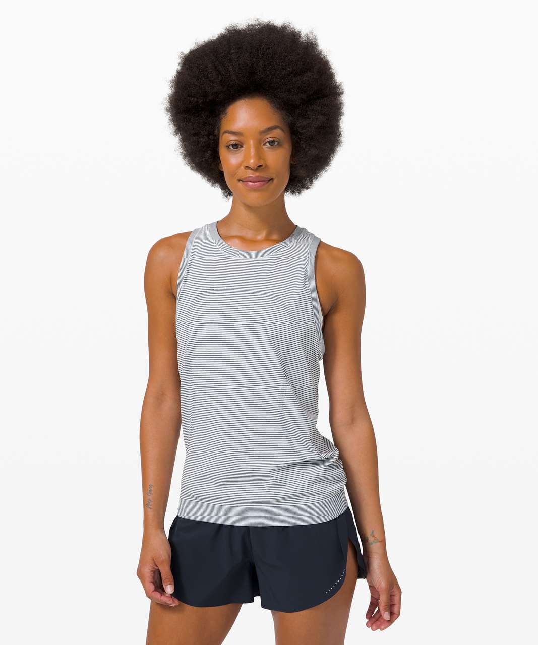 Lululemon Swiftly Relaxed Tank - Tempo Stripe White / True Navy