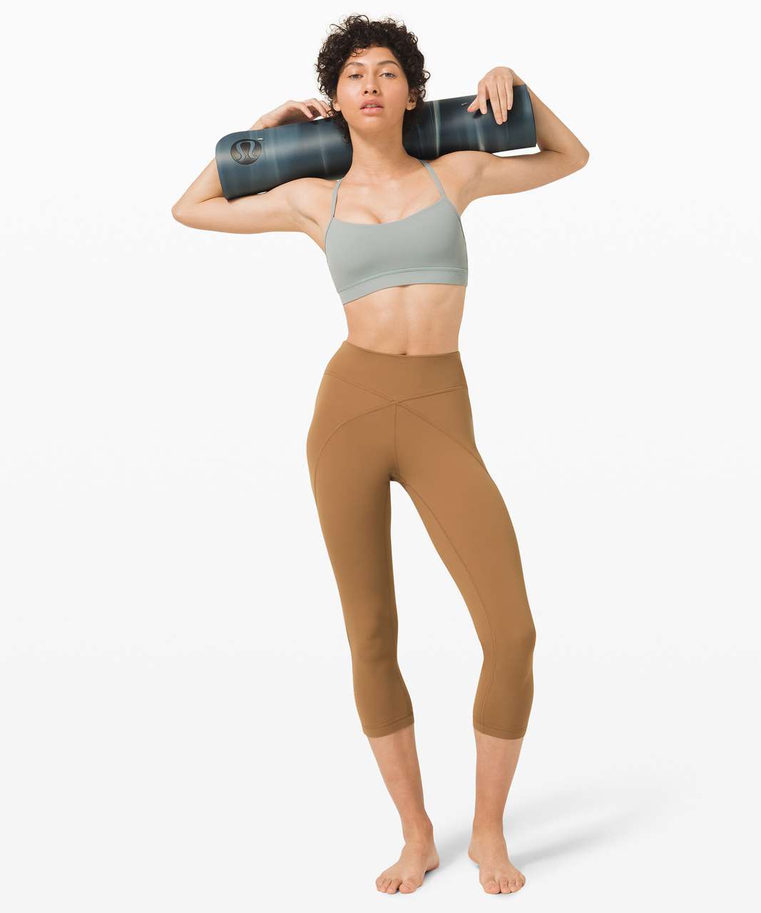 Lululemon Get Centred High Rise Crop 21 - Saddle Brown - lulu fanatics