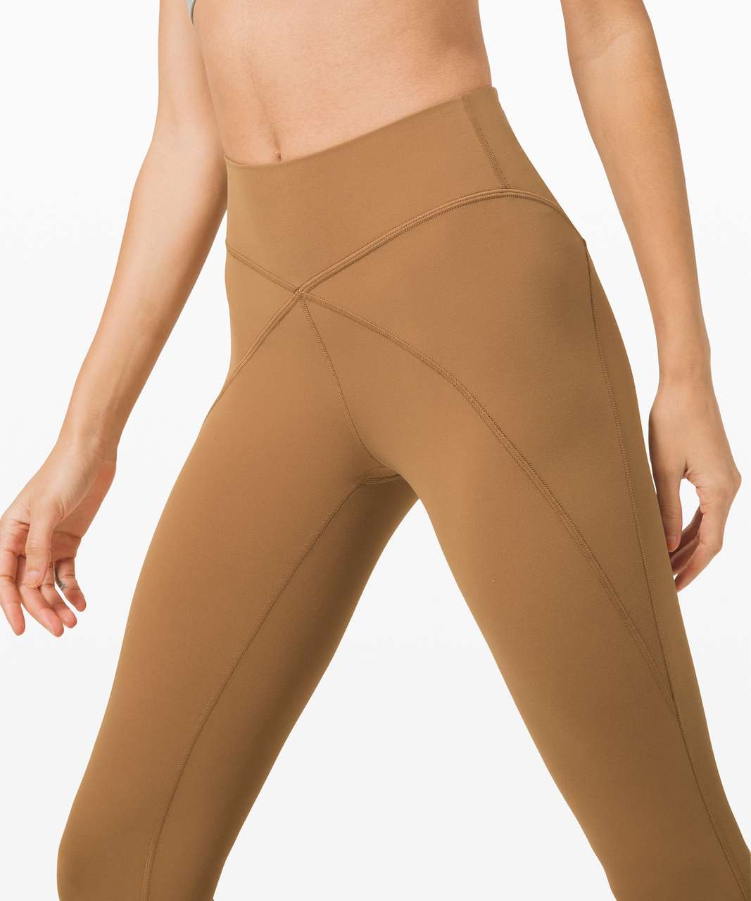 Lululemon Get Centred High Rise Crop 21 - Saddle Brown - lulu fanatics