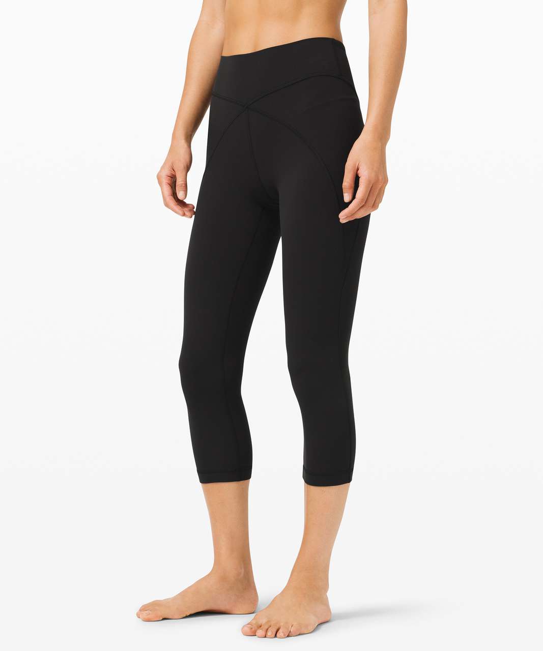 Lululemon Nulu Mesh Panels High-Rise Crop 21 - Black - lulu fanatics