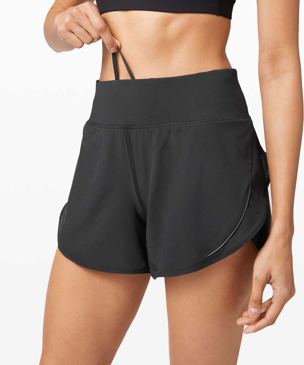 Lululemon Run Off Route High Rise Short 4" - Black