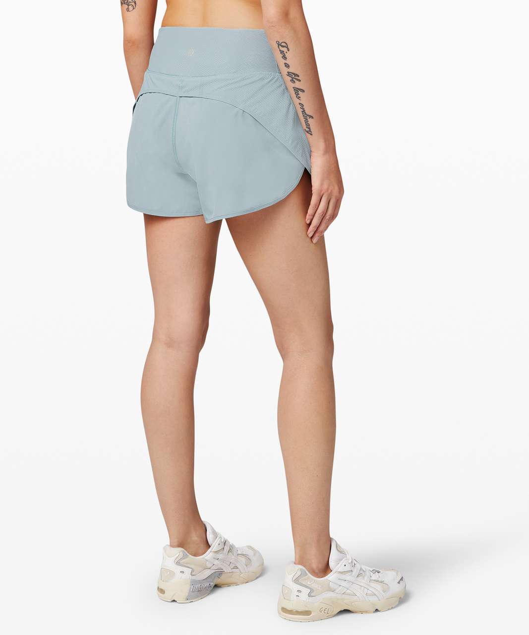 Lululemon Run Off Route High Rise Short 4" - Blue Cast