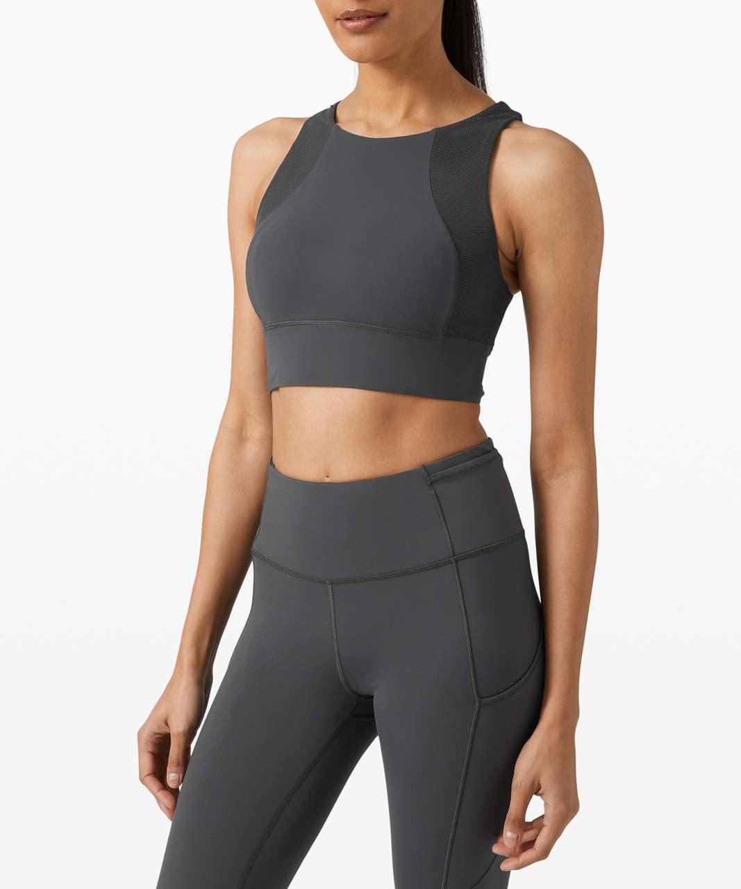 Lululemon Set Challenger Bra - Graphite Grey - lulu fanatics