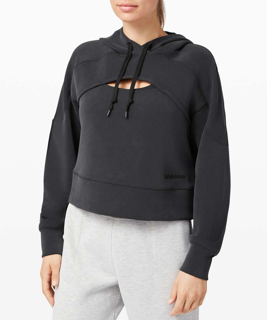 Lululemon Get Centred Crop Hoodie - Black / Black (First Release)