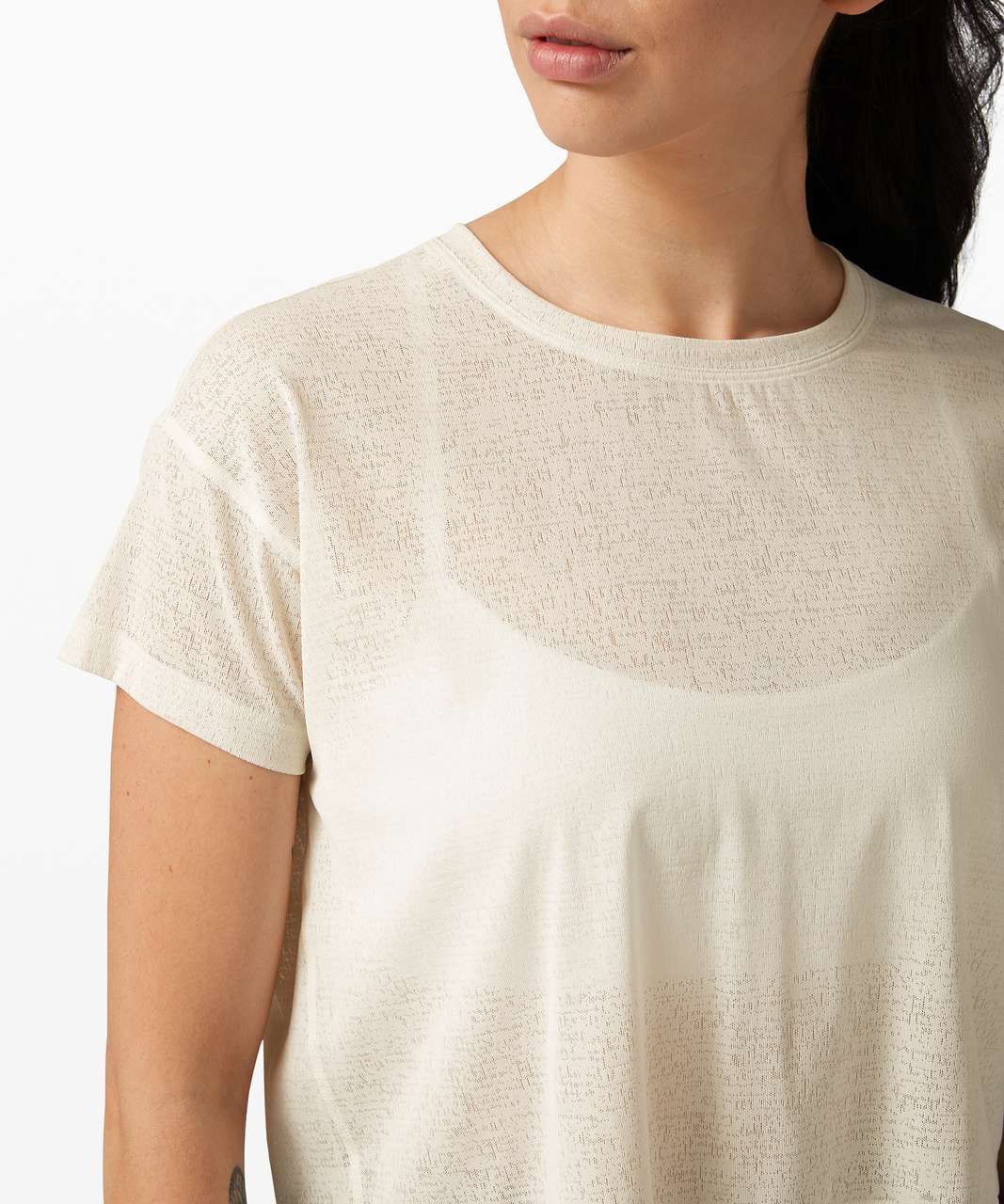 Lululemon Cates Tee *Mesh - Antique White