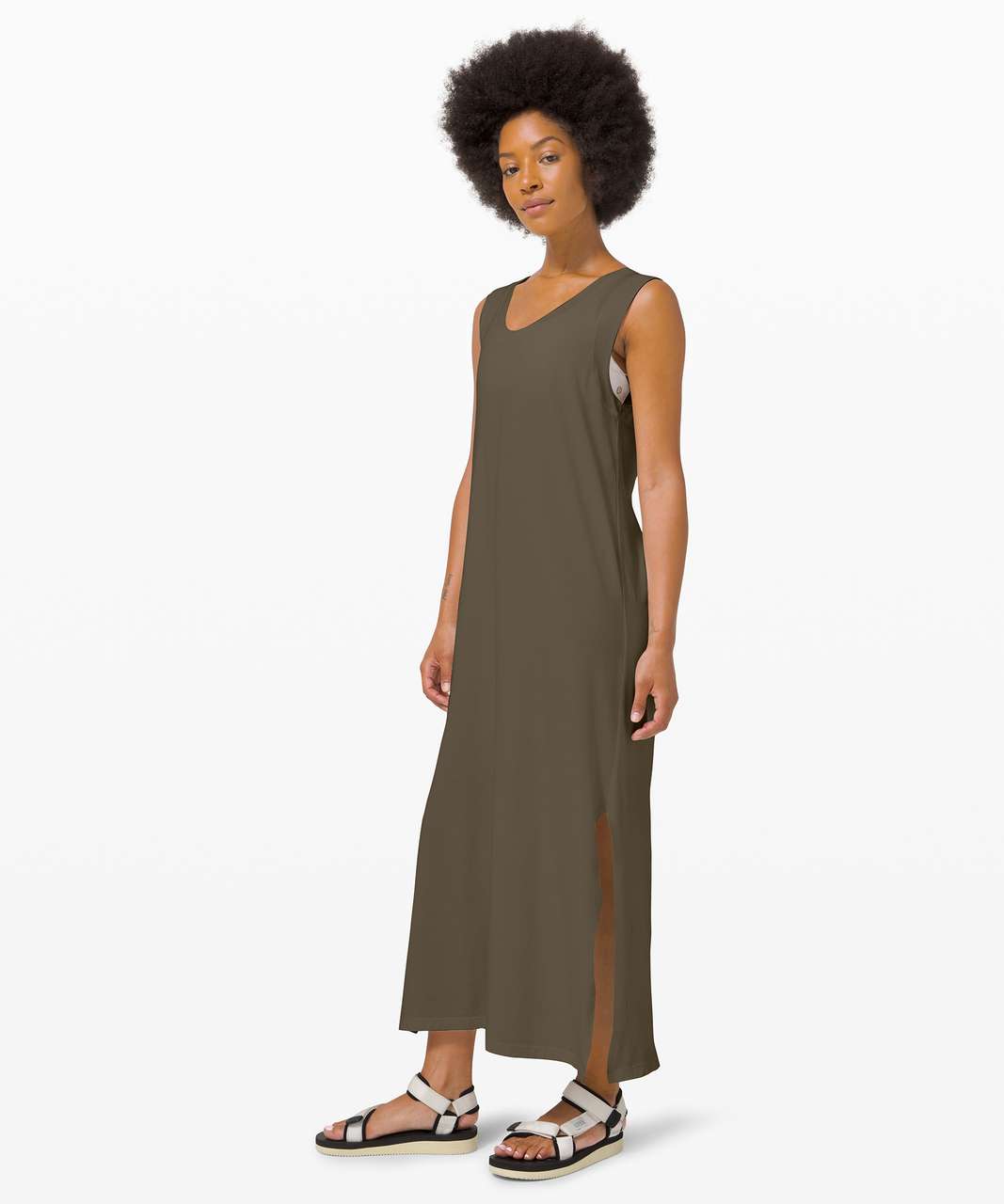 Olive green discount tank dress