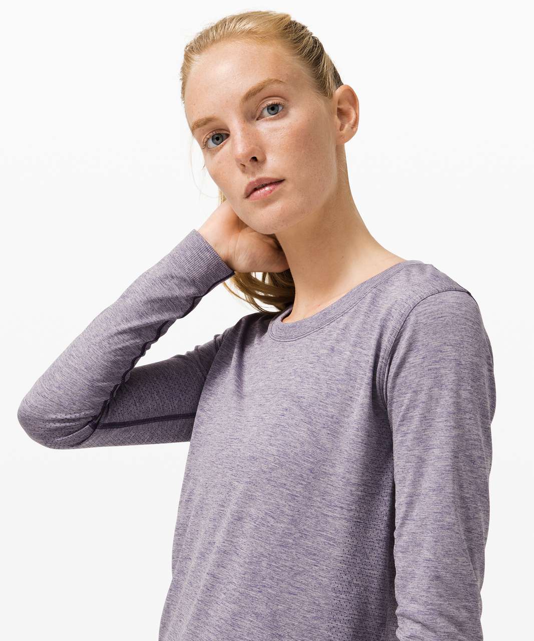 Lululemon Swiftly Relaxed Long Sleeve 2.0 - Midnight Orchid / Iced Iris ...