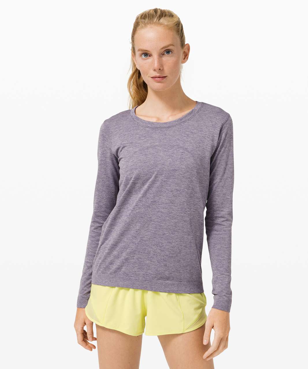 Lululemon Swiftly Relaxed Long Sleeve 2.0 - Midnight Orchid / Iced Iris ...