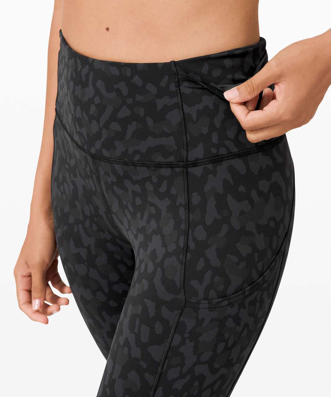 Lululemon Fast and Free Crop II 19" *Non-Reflective - Formation Camo Deep Coal Multi