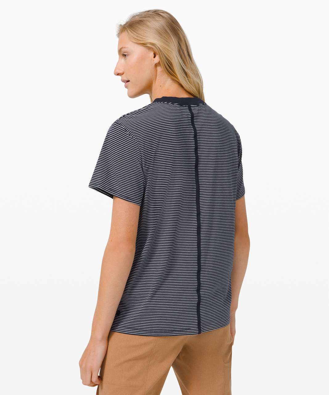 Lululemon All Yours Boyfriend Tee - Hype Stripe True Navy White