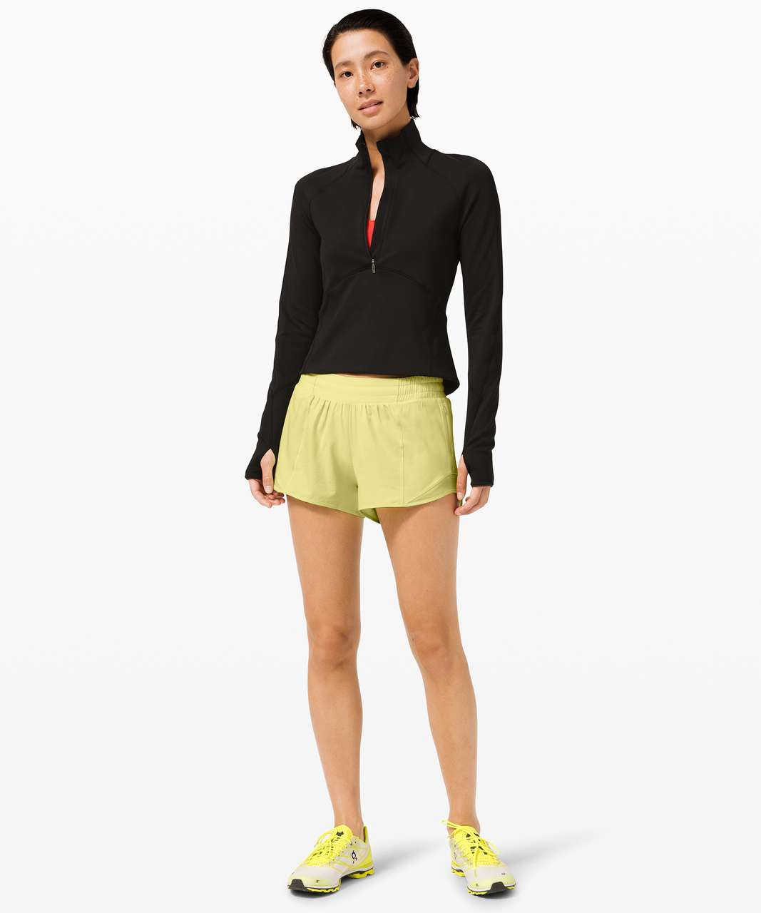 NEW Women Lululemon Hotty Hot Low-Rise Lined Short 2.5 Lemon Vibe