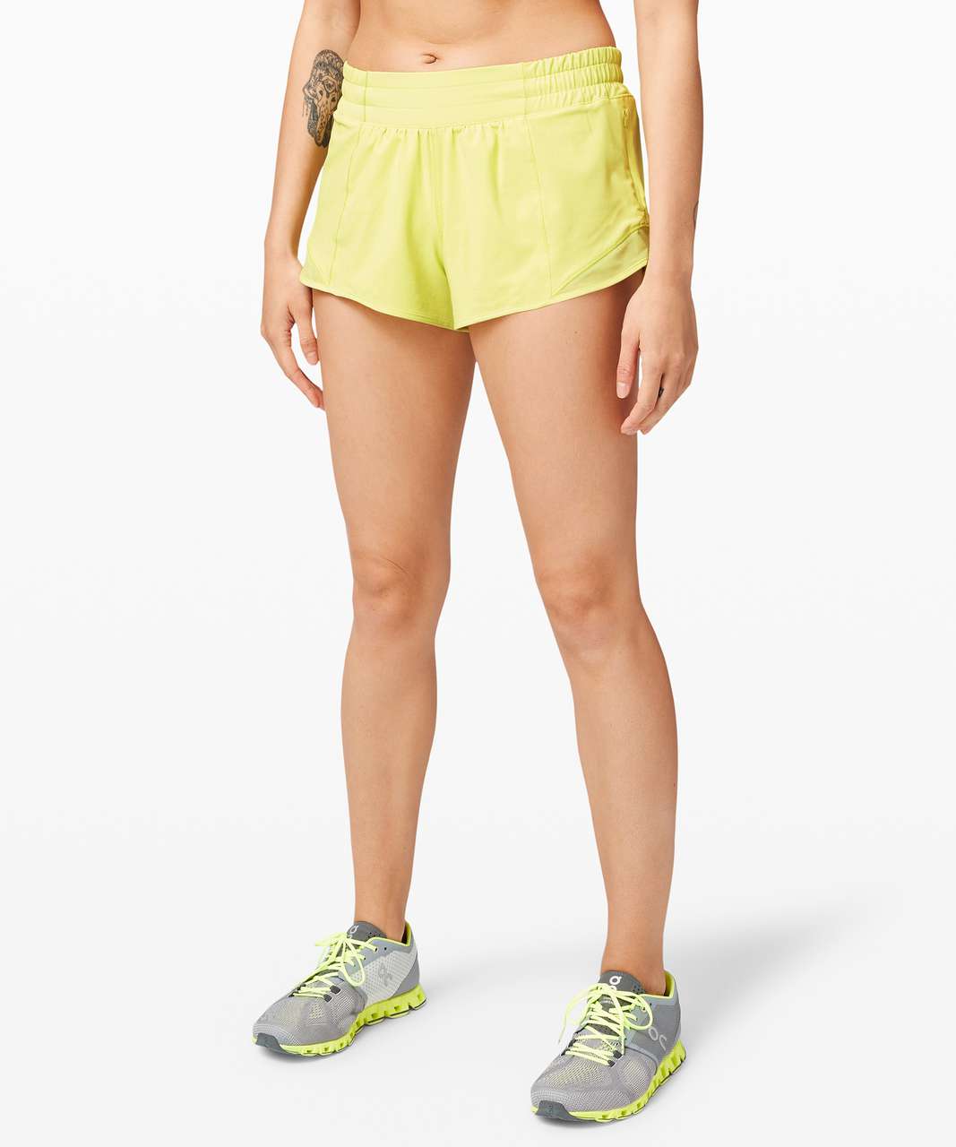 NEW Lululemon Hotty Hot High-Rise Lined Short 4 Electric Lemon