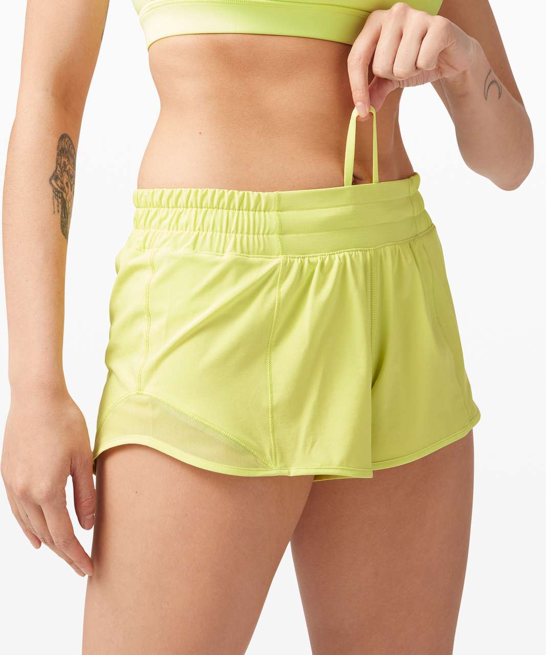 NEW Lululemon Hotty Hot High-Rise Lined Short 4 Electric Lemon