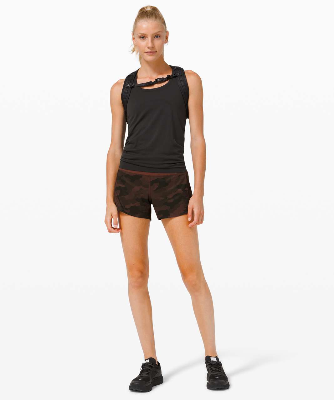 Lululemon Speed Up Short Long *4" Updated Fit - Heritage 365 Camo Brown Earth Multi / Brown Earth