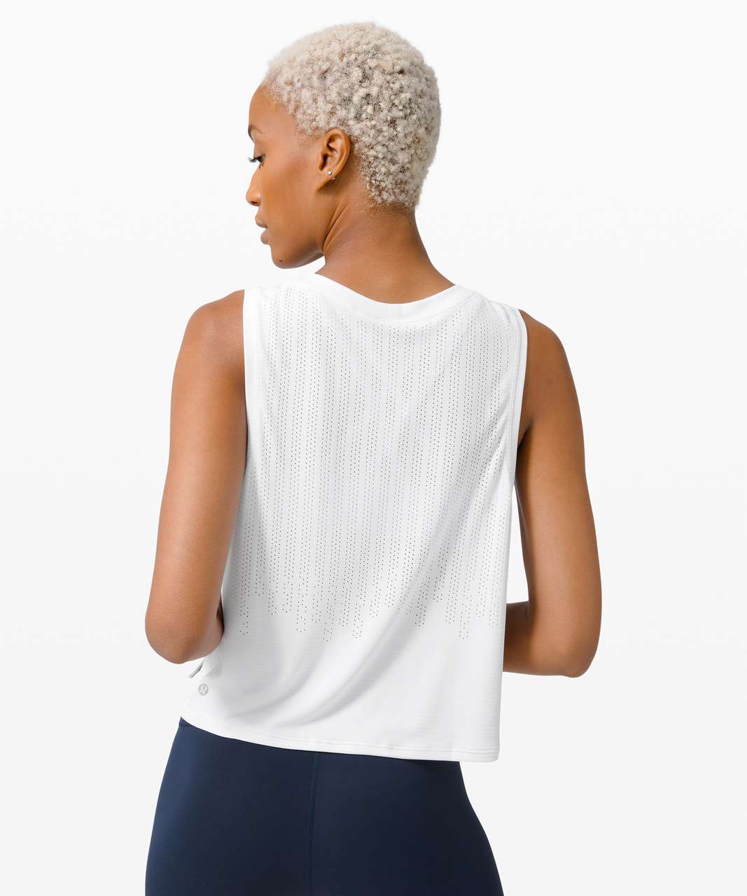 Lululemon Train to Be Tank - Rain Stripe White