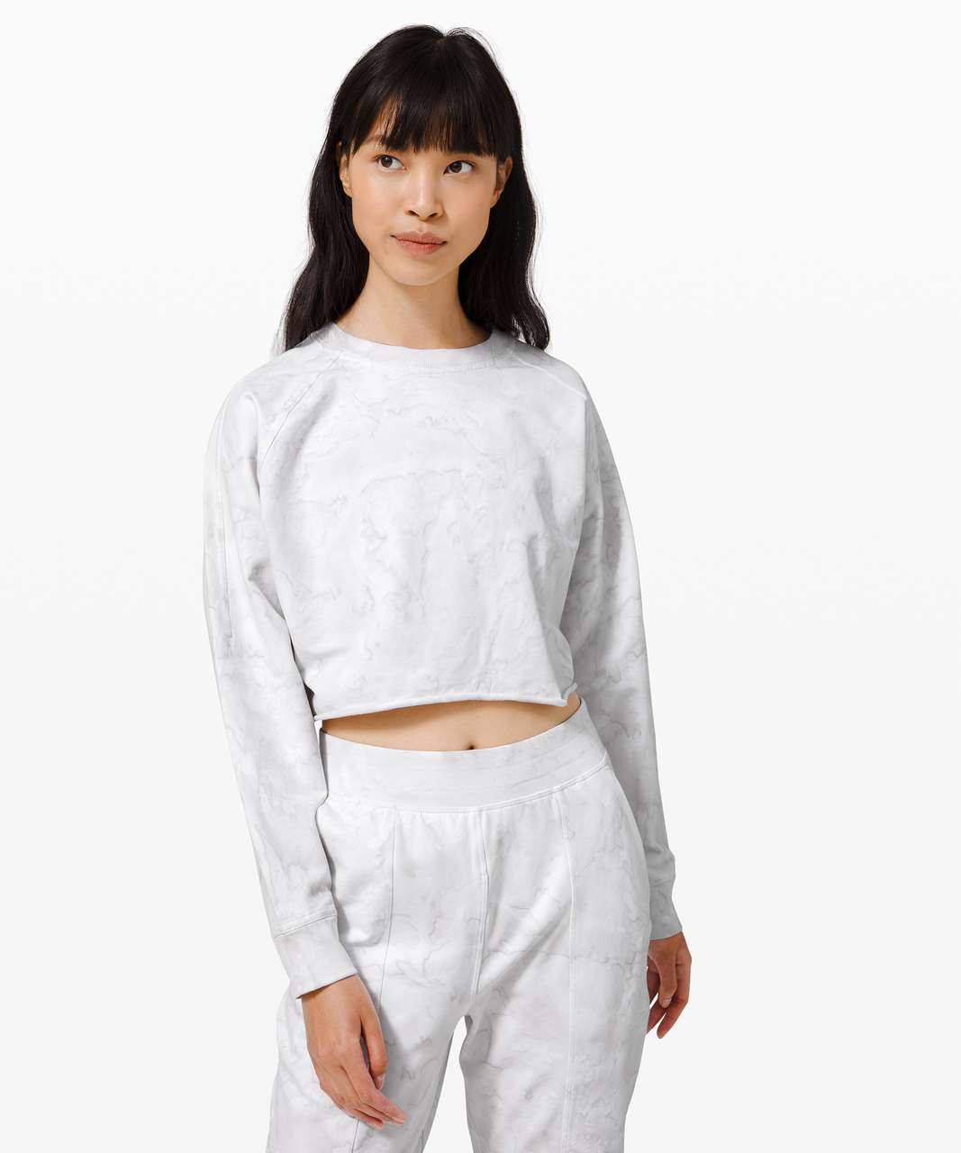 Lululemon LA Pullover Crew - Watercolor Wash White / Stargaze