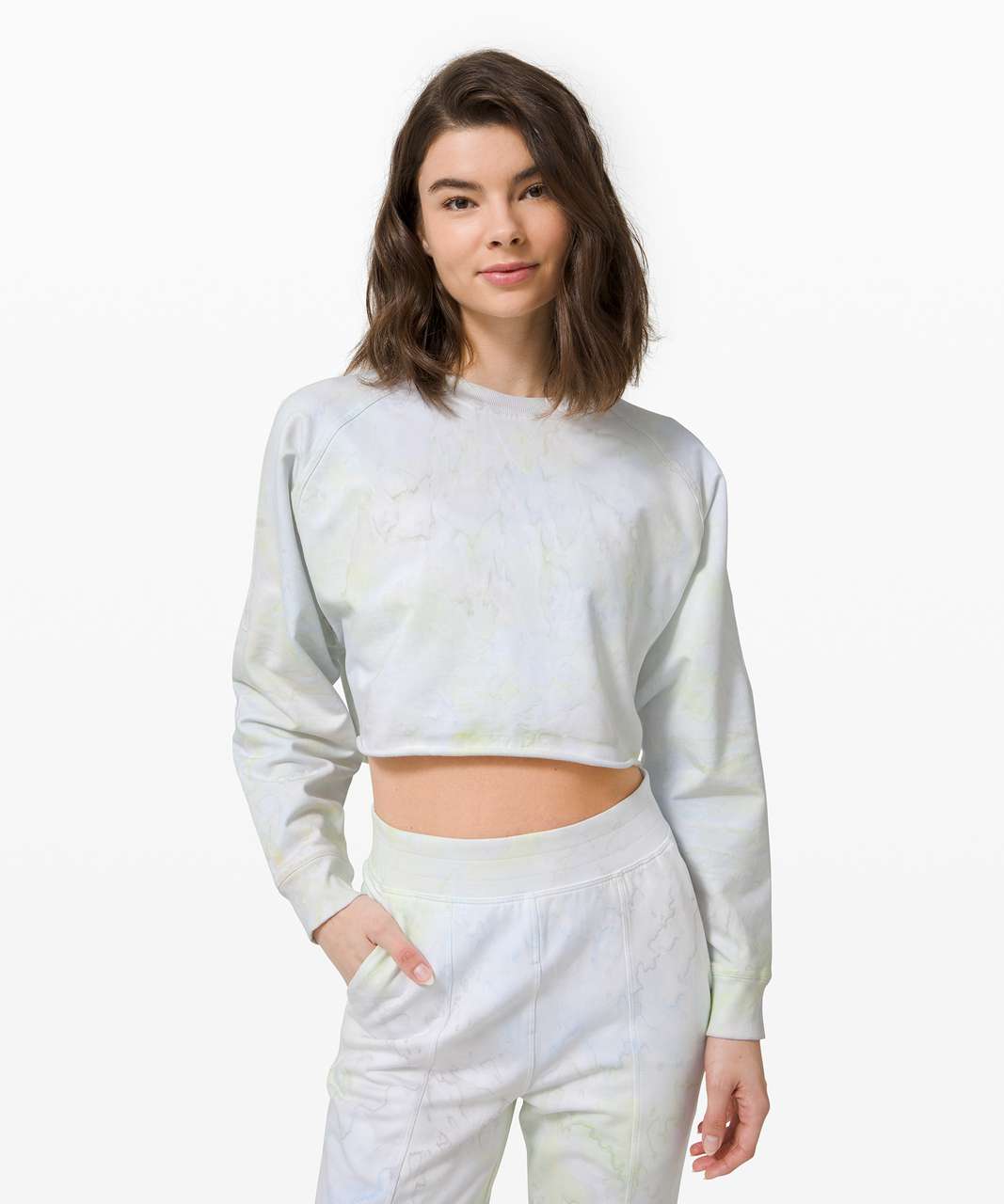 Lululemon LA Pullover Crew - Watercolor Wash White / Stargaze / Daydream / Key Lime