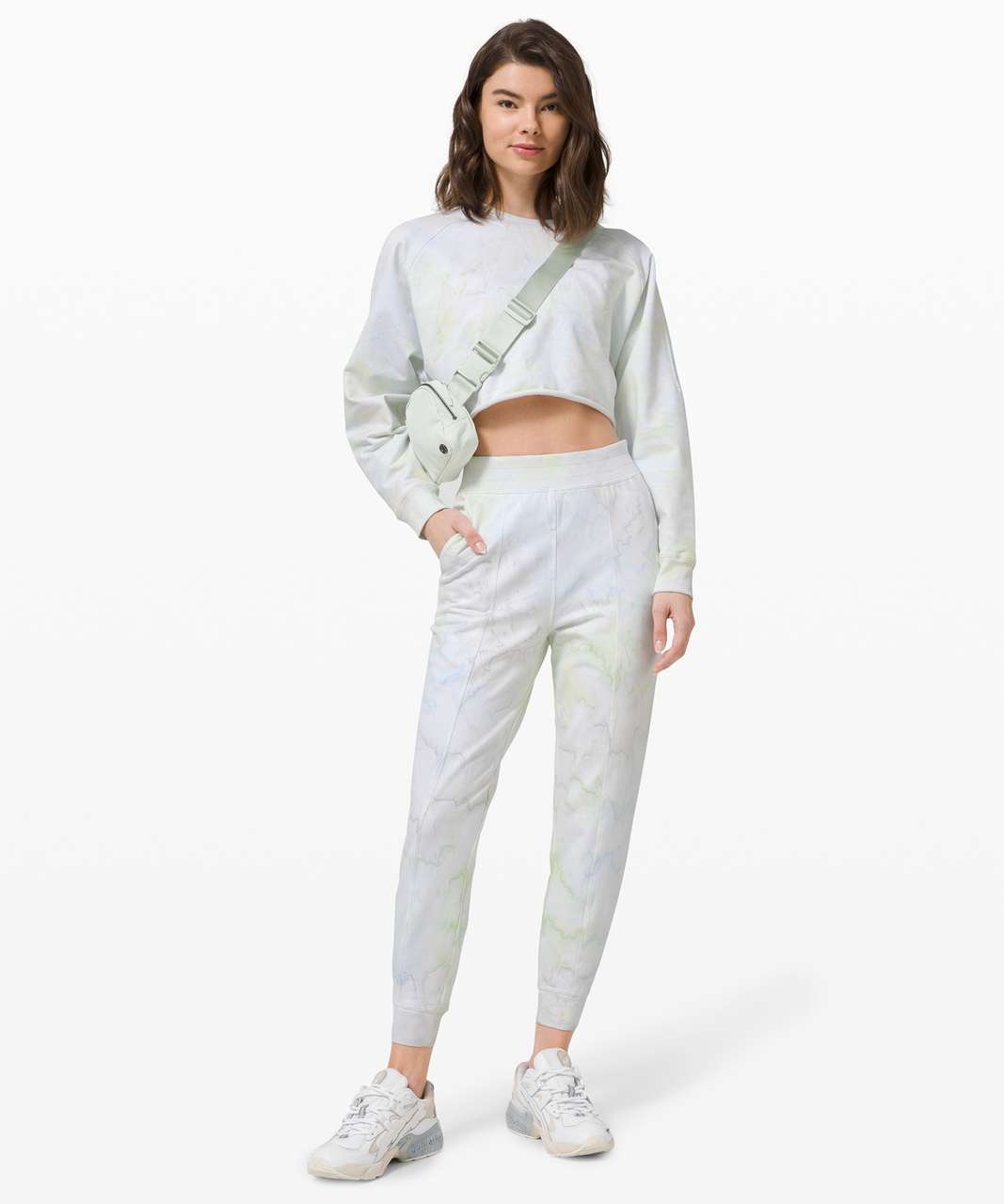 Lululemon LA Pullover Crew - Watercolor Wash White / Stargaze / Daydream / Key Lime