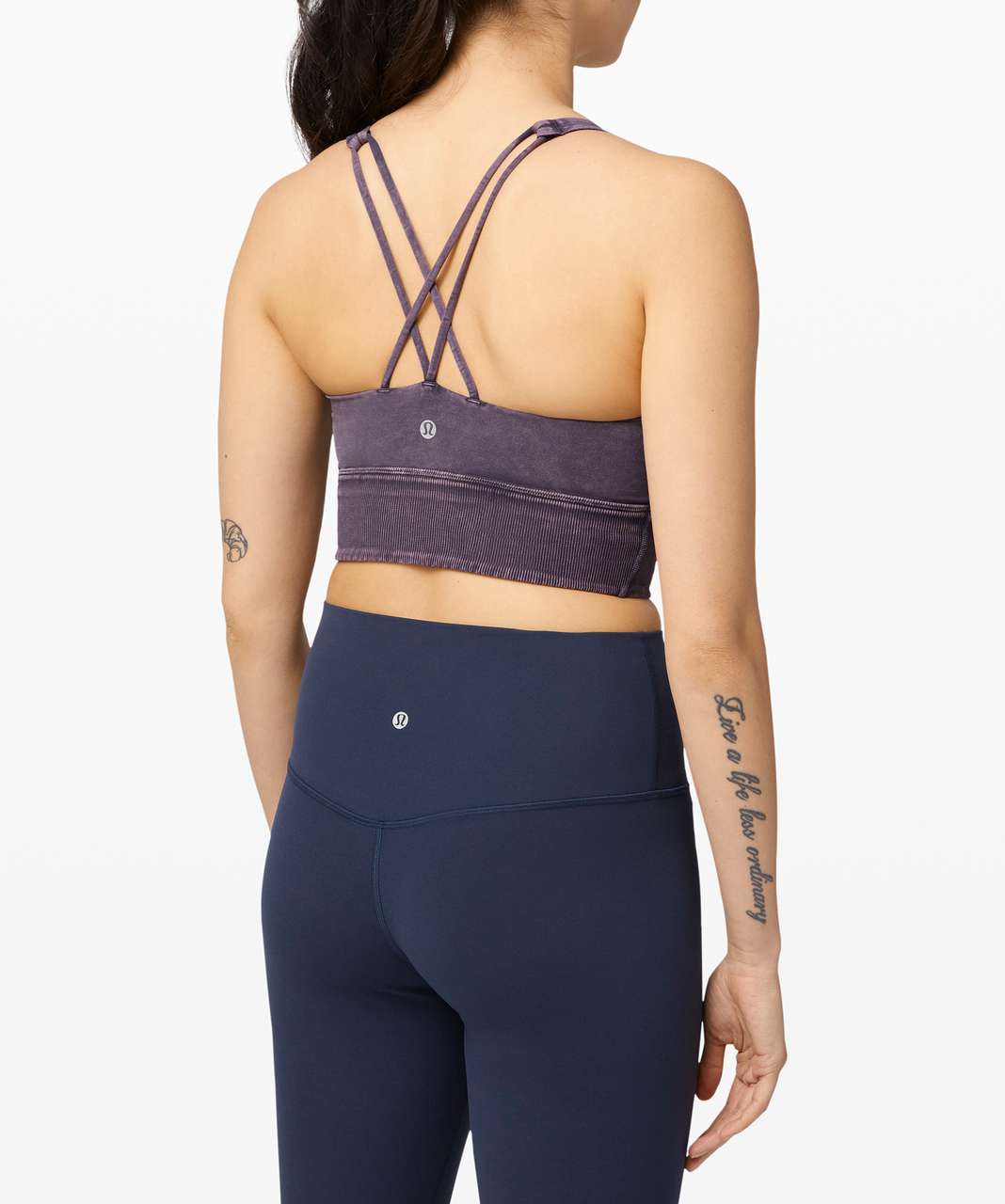 Lululemon Free To Be Bra Long Line *Rib - Snow Wash Midnight