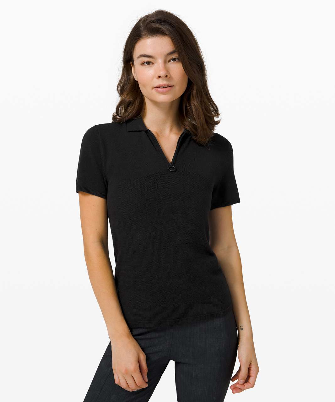 Lululemon City Calm Short Sleeve Sweater - Black