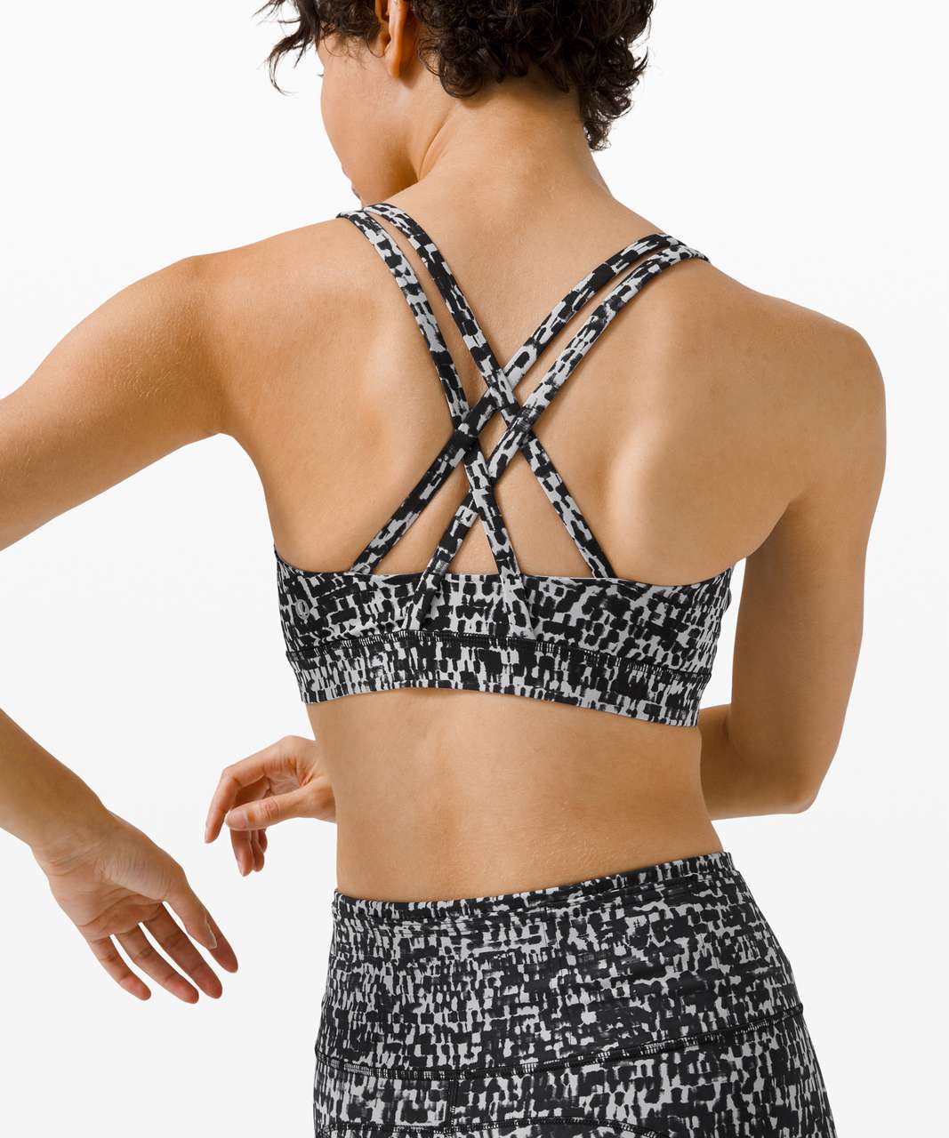 Lululemon Energy High-Neck Longline Tough Bra *Medium Support, B–D Cups -  Intertwined Camo Deep Coal Multi - lulu fanatics