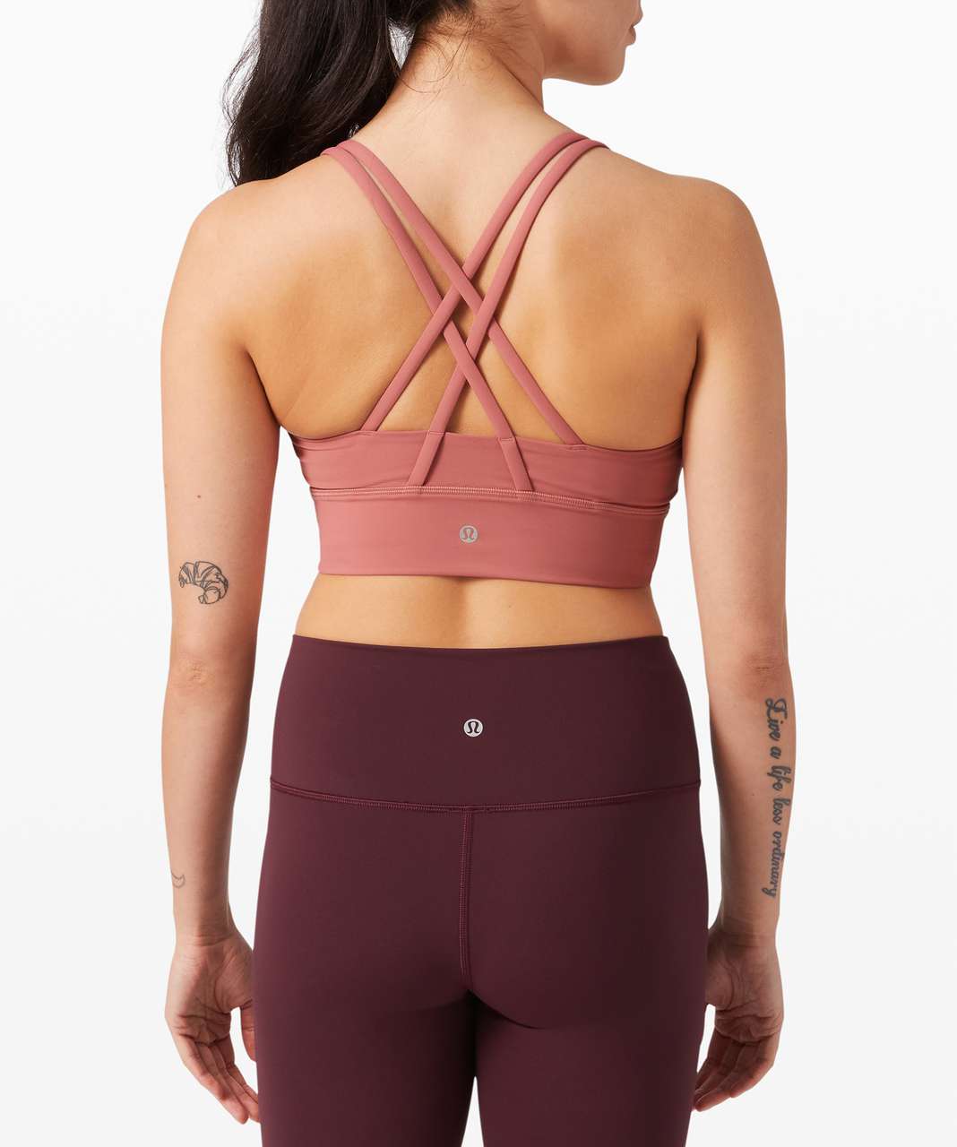 NWT Lululemon Energy Longline Bra Lunar New Year Dark Red Textured Size 2