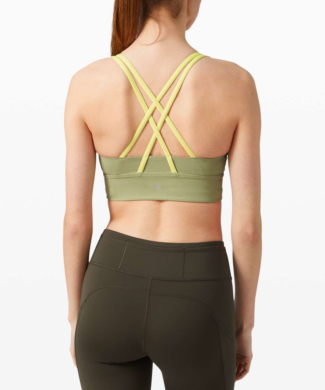 Lululemon Energy Bra Long Line *Medium Support, B-D Cup - Vista Green / Lemon Vibe