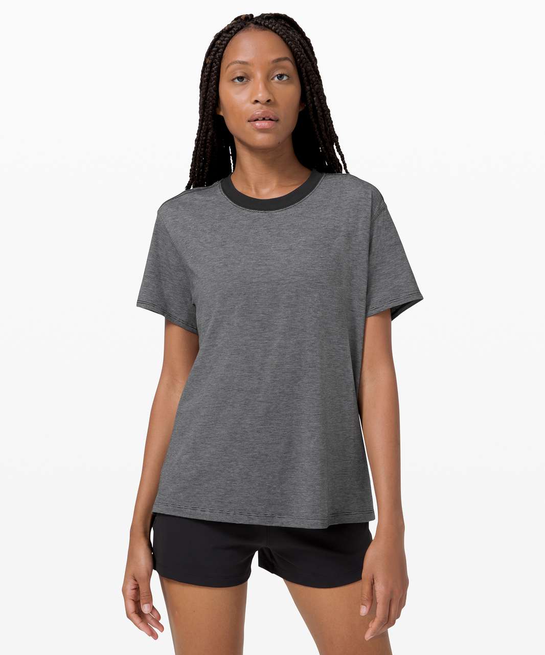 Lululemon All Yours Boyfriend Tee - Micro Stripe Black White