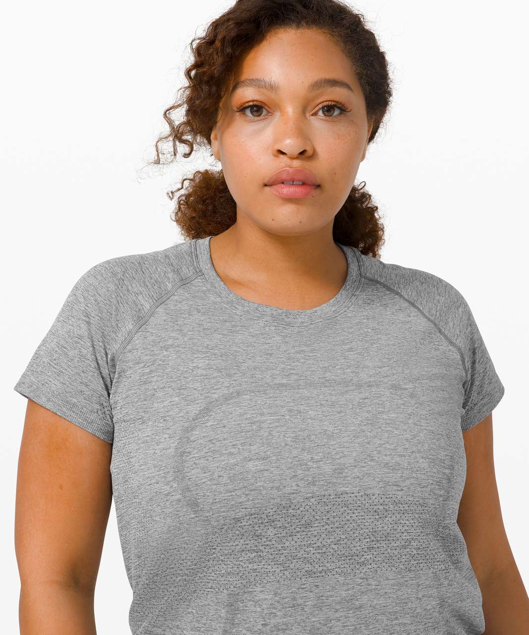 lululemon Swiftly Tech Short-Sleeve Shirt 2.0 - Slate/White | onebodyla