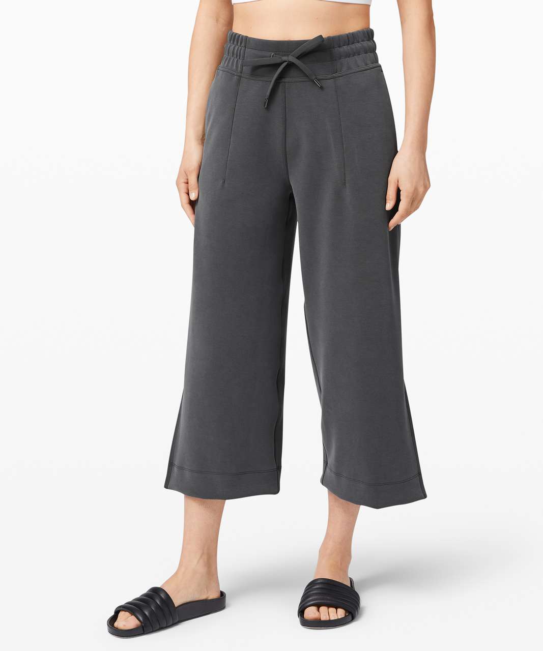 Lululemon Soft Ambitions High Rise Crop - Graphite Grey - lulu fanatics