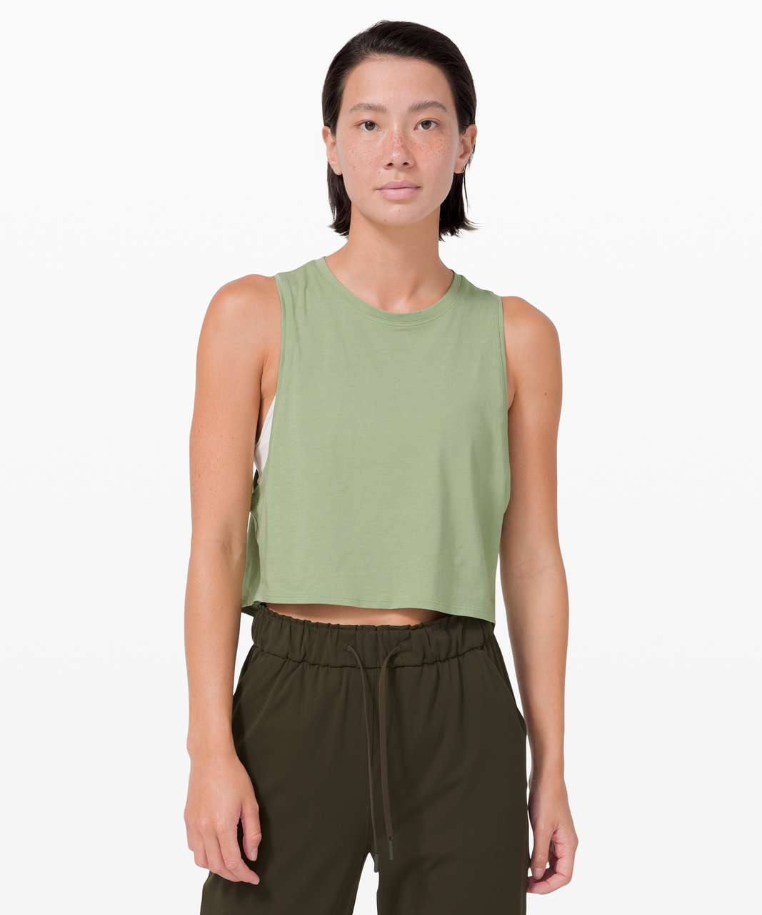 Lululemon Cut Back Crop Tank - Vista Green