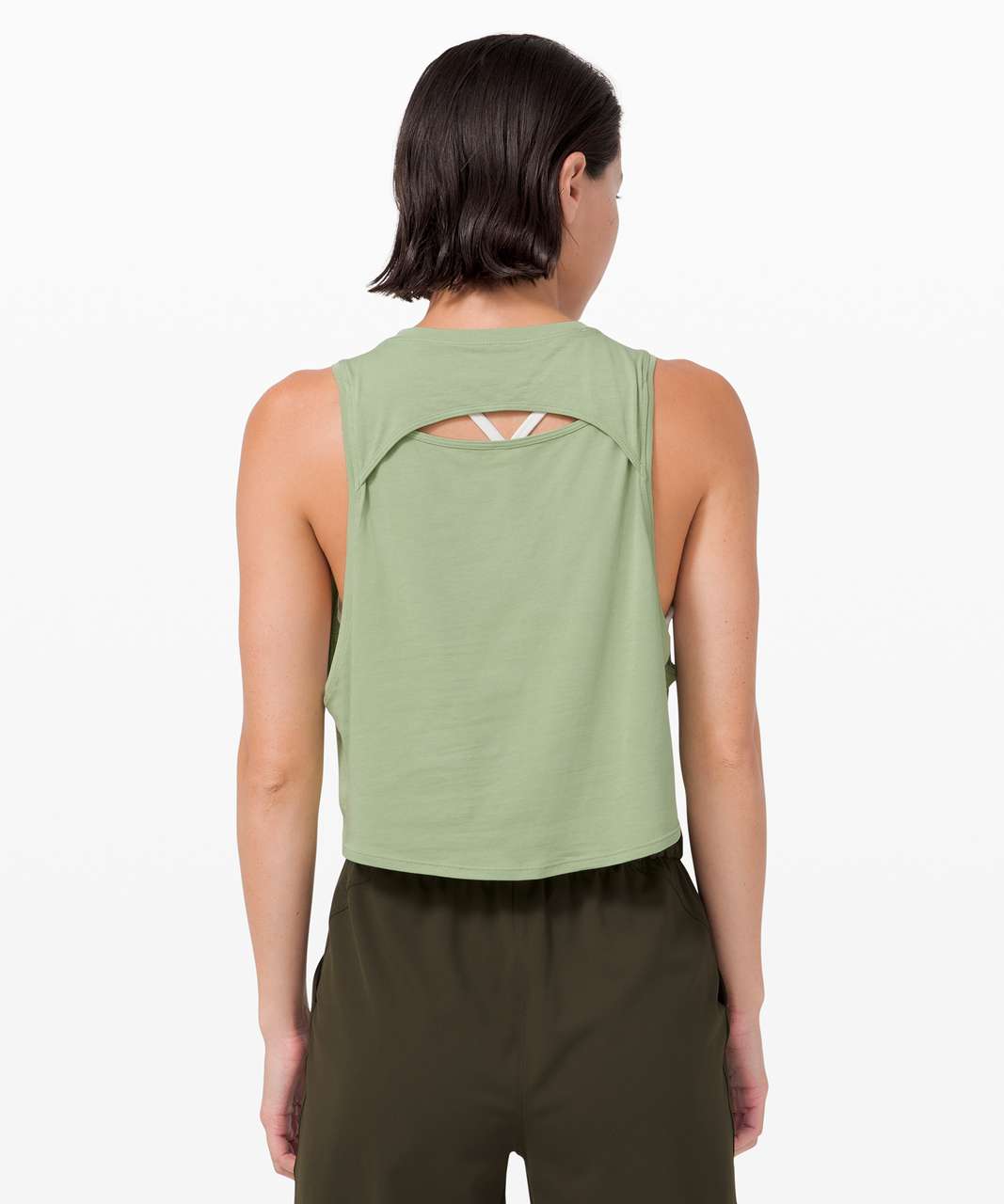 Lululemon Cut Back Crop Tank - Vista Green