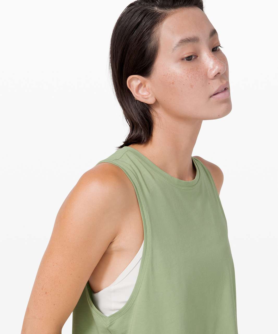 Lululemon Cut Back Crop Tank - Vista Green - lulu fanatics