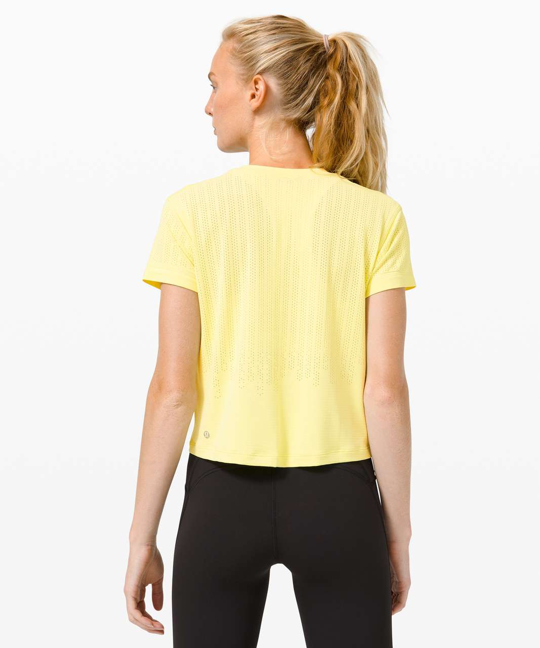 Lululemon Train to Be Short Sleeve *Stripe - Rain Stripe Lemon Vibe