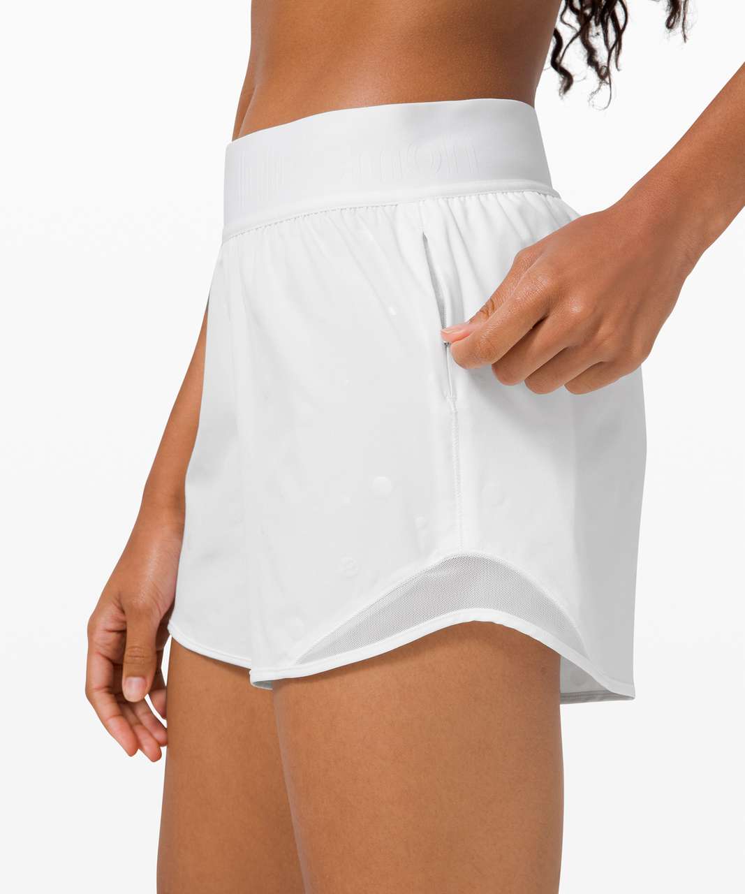 Lululemon Hotty Hot Short 4" *Logo - Poco Logo Foil White