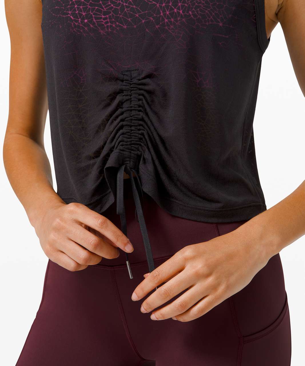 Lululemon Cinch Me Up Front Tank - Black - lulu fanatics