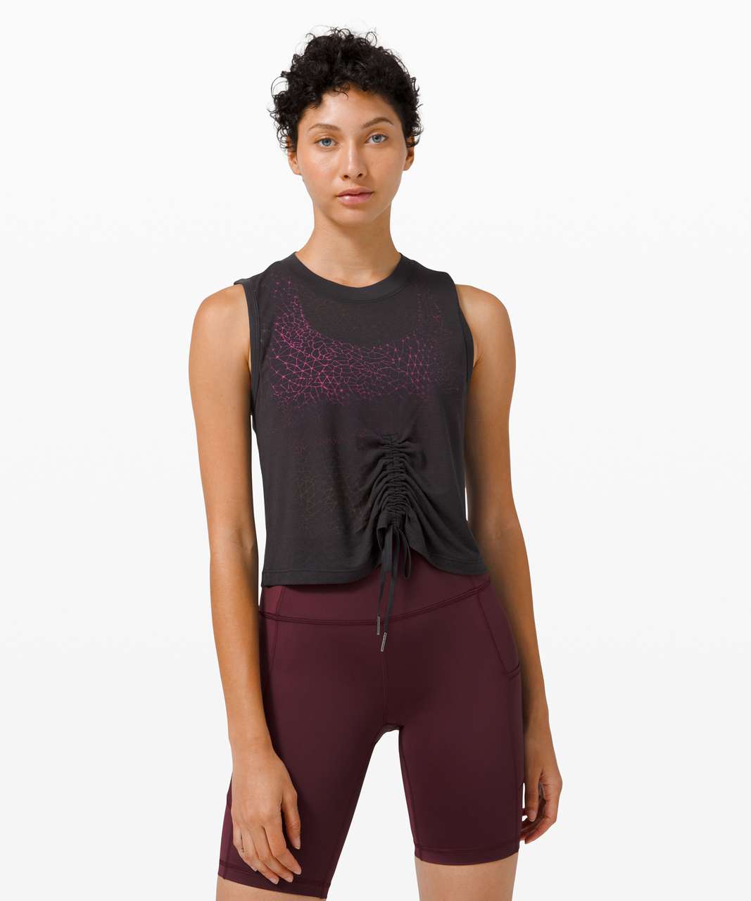 Lululemon Cinch Me Up Front Tank - Black - lulu fanatics