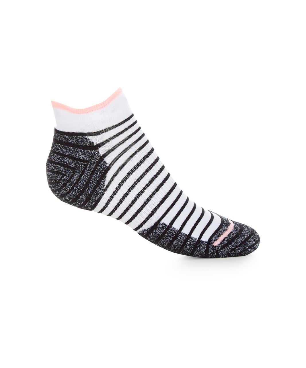 Lululemon Womens Ultimate Padded Run Sock - Black / White / Bleached Coral