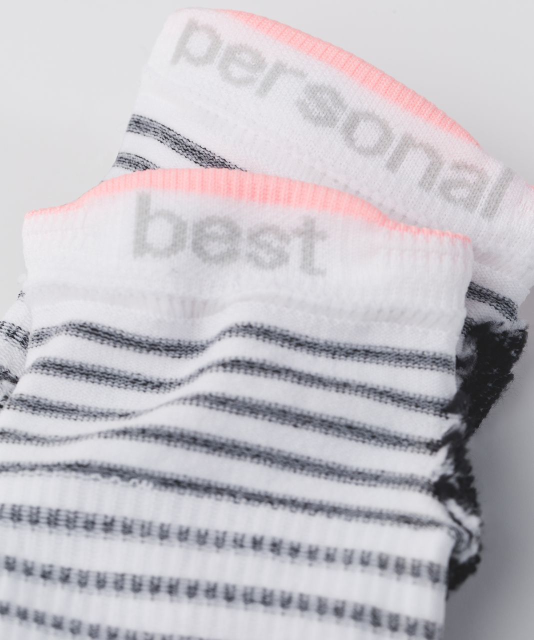 Lululemon Womens Ultimate Padded Run Sock - Black / White / Bleached Coral