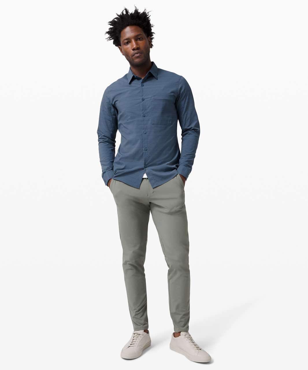 Another simple work outfit: Back in Action LS (Savannah, Rulu) and Keep  Moving Pant 7/8 (Grey Sage) with Supergas : r/lululemon