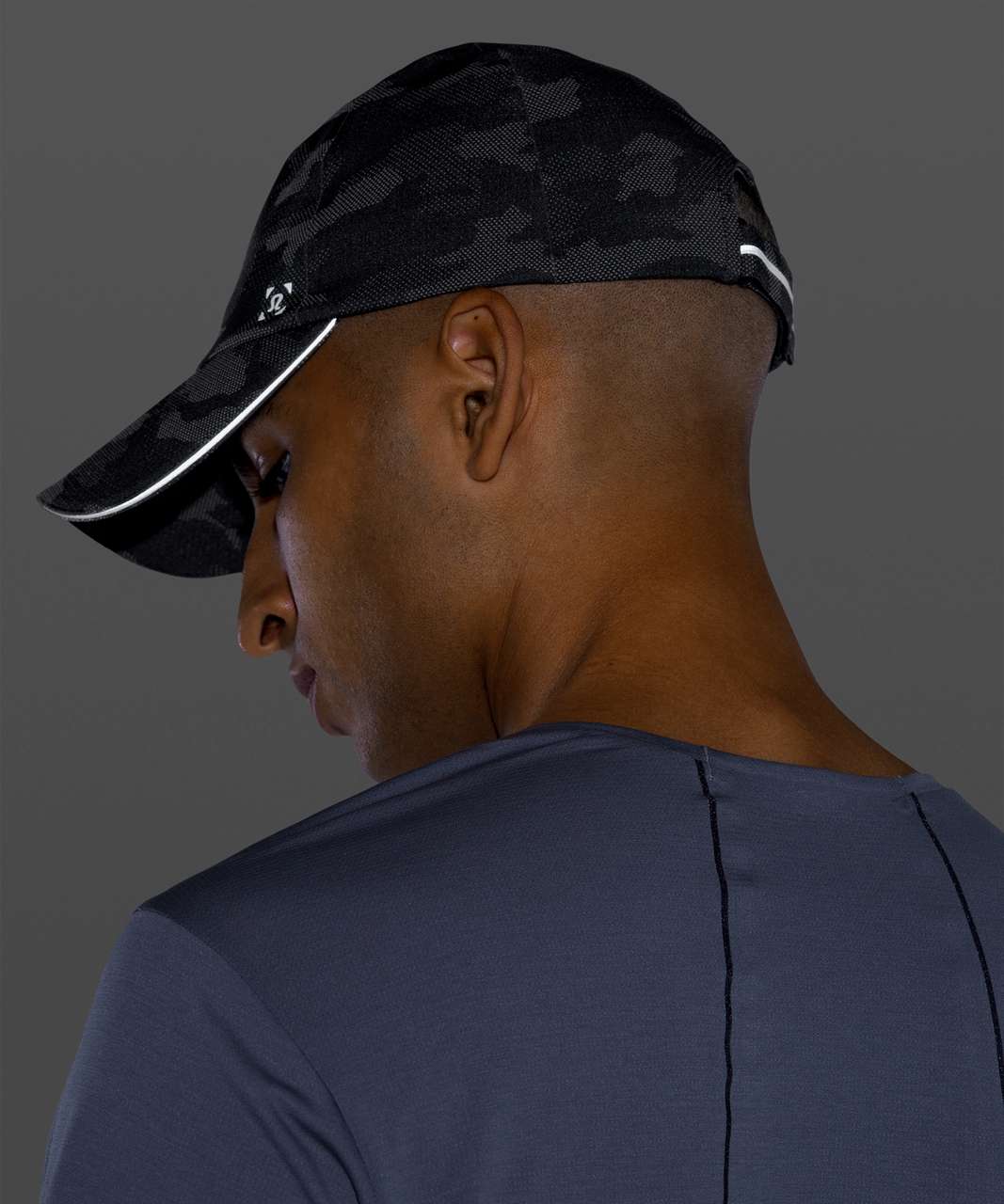 Lululemon Fast and Free Mens Run Hat - Variegated Mesh Camo Swift Black Alpine White